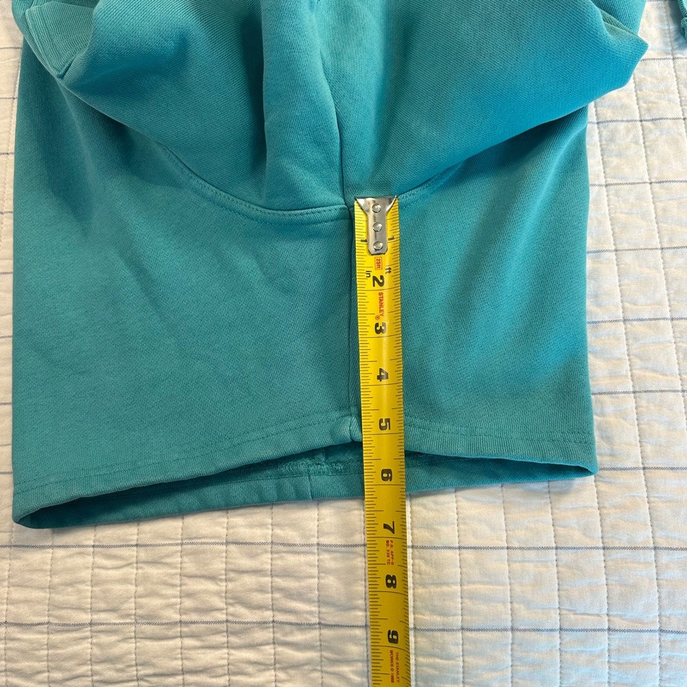 Ninth Hall Fundamentals Mens Teal Fleece Shorts Size L Organic Cotton Blend - Picture 9 of 9